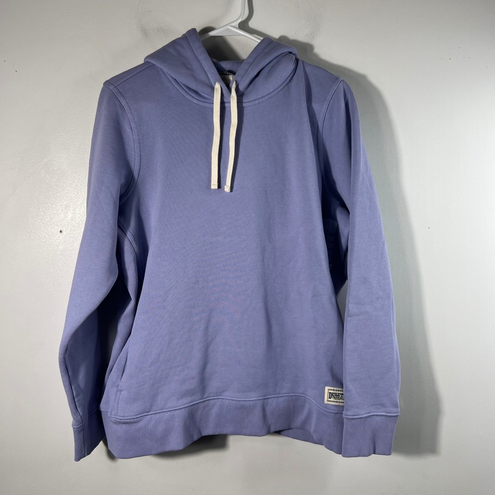 Duluth Trading Co Souped Up Pullover Hoodie Sweatshirt Ribbed Side Panels M Blue